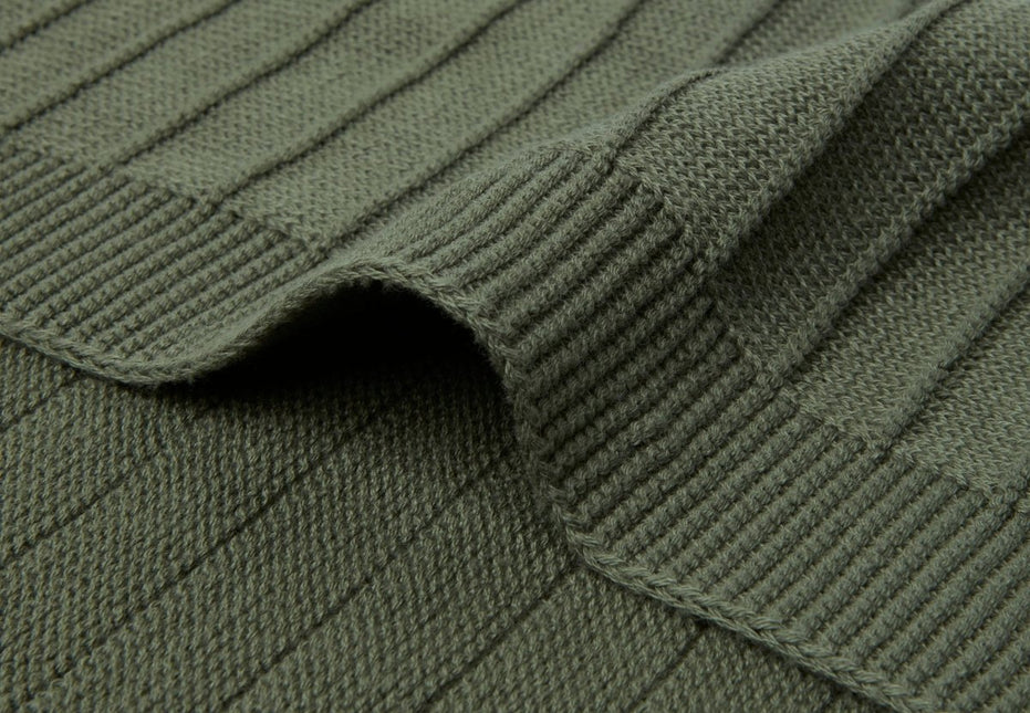 Deken Wieg 75x100cm Pure Knit Leaf Green - GOTS - Babywinkel - 8717329370524