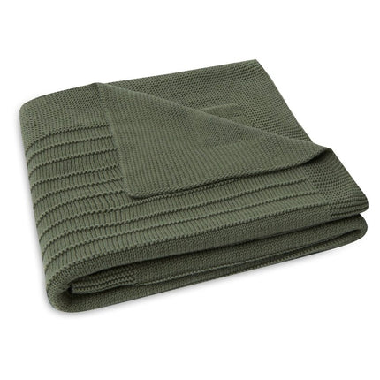 Deken Wieg 75x100cm Pure Knit Leaf Green - GOTS - Babywinkel - 8717329370524
