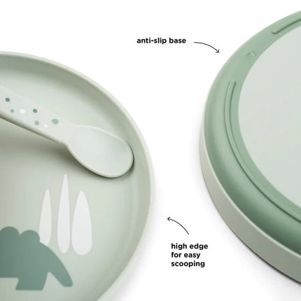 Done by Deer Babybord Croco Green Rond - Done by Deer - Babywinkel - 5712643048176