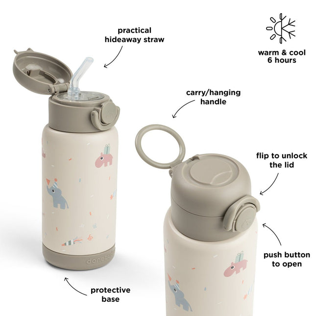 Done by Deer Thermos Rietjesfles Celebration Sand 340ml koop je bij Babywinkel