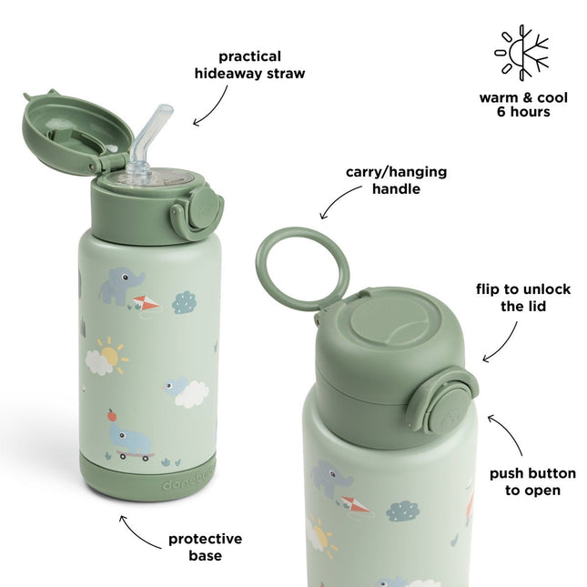 Done by Deer Thermos Rietjesfles Playground Green 340ml koop je bij Babywinkel