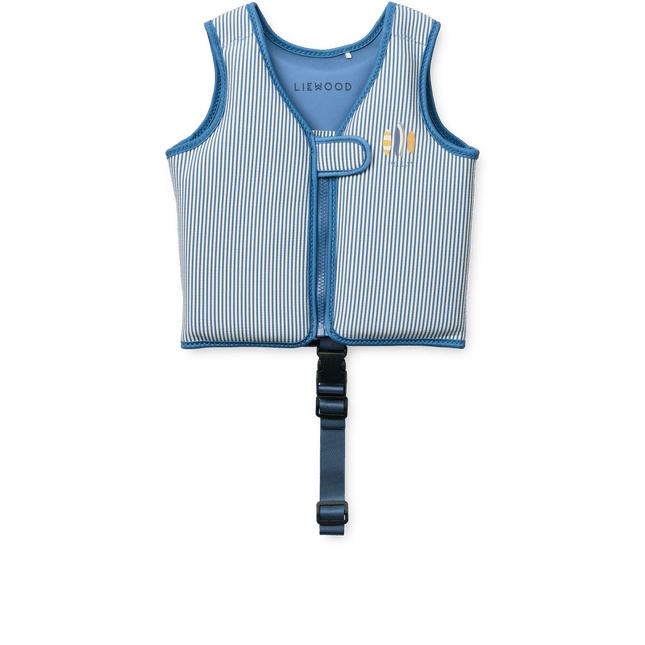 Dove Seersucker Swim vest stripe Riverside / Creme koop je bij Babywinkel