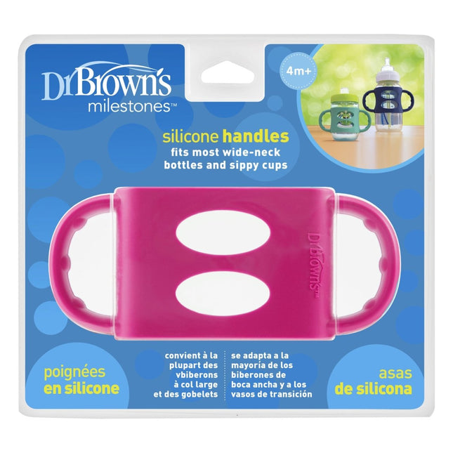 Dr. Brown's Siliconen handles brede halsfles roze - Dr. Brown's - Babywinkel - 072239313572