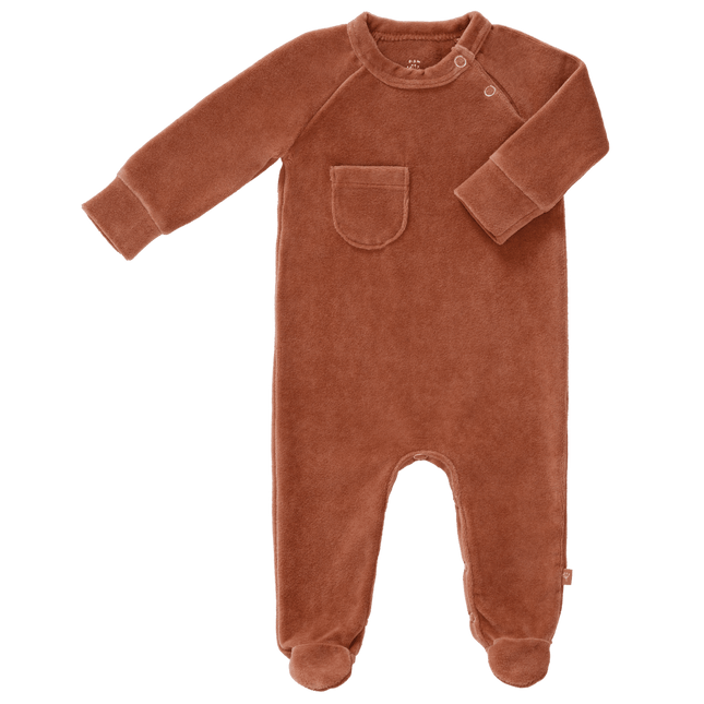 Fresk Baby Pyjama Velours Met Voeten Copper - Fresk - Babywinkel - 8720574694475