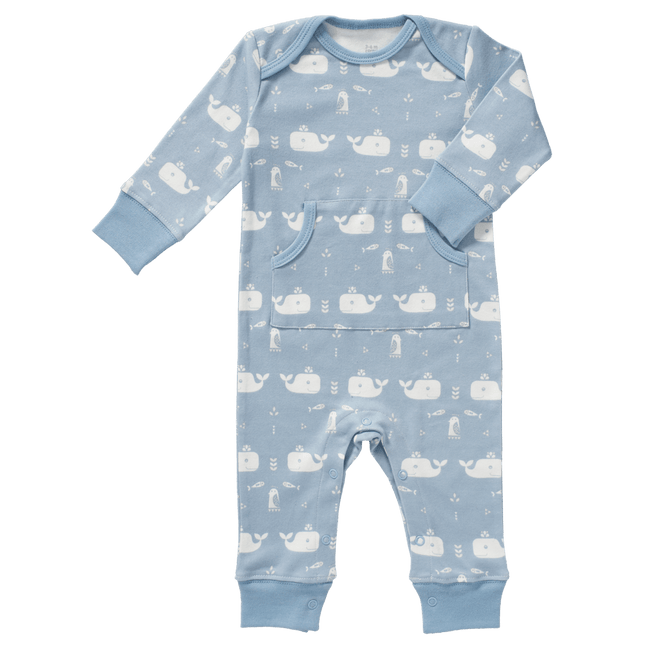 Fresk Baby Pyjama Zonder Voet Whale Blue Fog - Fresk - Babywinkel - 8718754233002