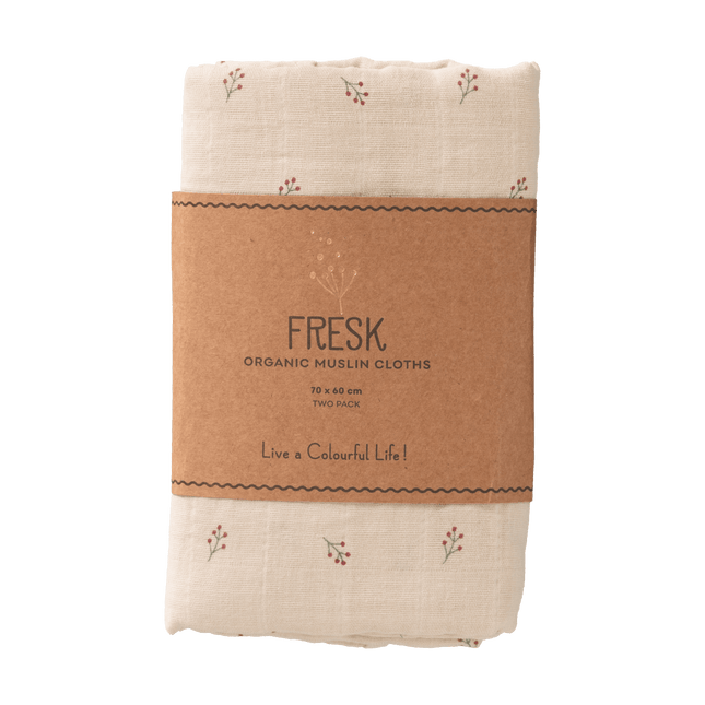 Fresk Inbakerdoek Berries Set 2St 70X60 Cm - Fresk - Babywinkel - 8720874453468