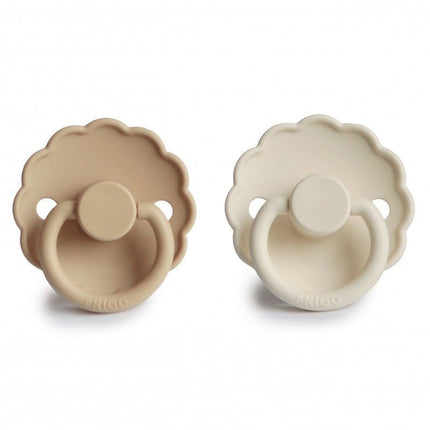Frigg Speen Maat 1 Daisy Cream/Croissant Silicone 2 - Pack - Frigg - Babywinkel - 5715239011004