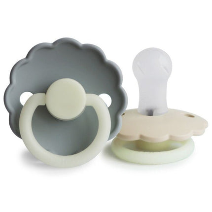 Frigg Speen Maat 1 Daisy Night Cream/Fr.Gray Silicone 2 - Pack - Frigg - Babywinkel - 5715239011233