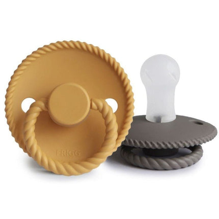Frigg Speen Maat 1 Rope Honey Gold/Portobello Silicone 2 - Pack - Frigg - Babywinkel - 5715239011660