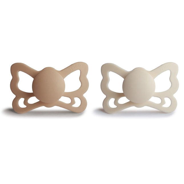 Frigg Speen Maat 2 Butterfly Silky Satin/Cream Silicone 2 - Pack - Frigg - Babywinkel - 5715239022338