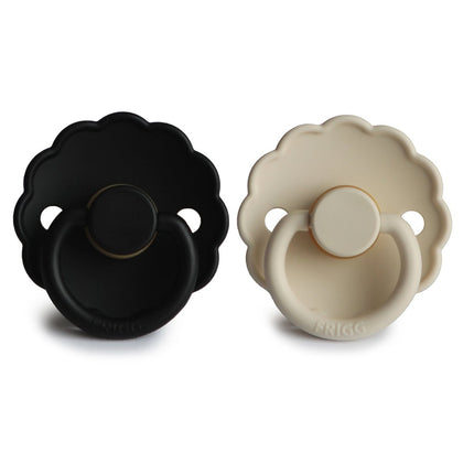 Frigg Speen Maat 2 Daisy Cream/Jet Black Latex 2 - Pack - Frigg - Babywinkel - 5715239224152
