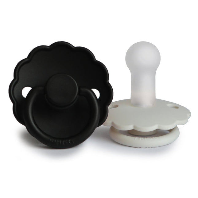 Frigg Speen Maat 2 Daisy Cream/Jet Black Silicone 2 - Pack - Frigg - Babywinkel - 5715239011301