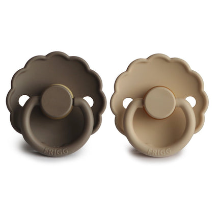 Frigg Speen Maat 2 Daisy Croissant/Portobello Latex 2 - Pack - Frigg - Babywinkel - 5715239224176