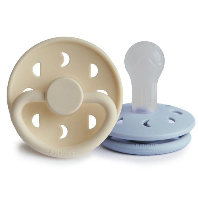 Frigg Speen Maat 2 Moon Cream/Powder Blue Silicone 2 - Pack - Frigg - Babywinkel - 5715239012063