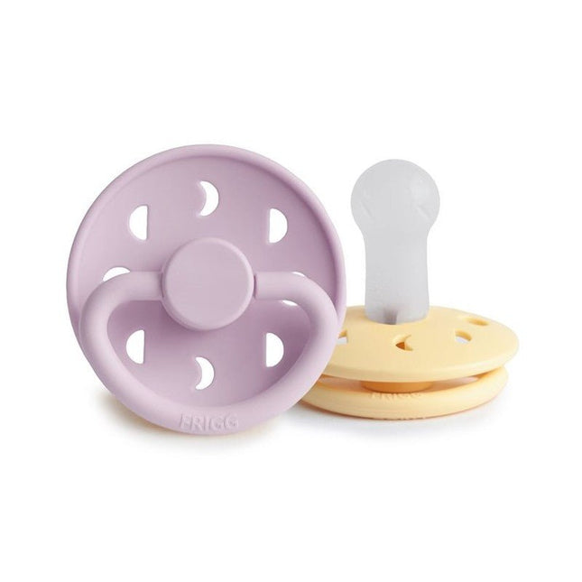 Frigg Speen Maat 2 Moon P. Daffodil/S. Lilac Silicone 2 - Pack - Frigg - Babywinkel - 5715239012025