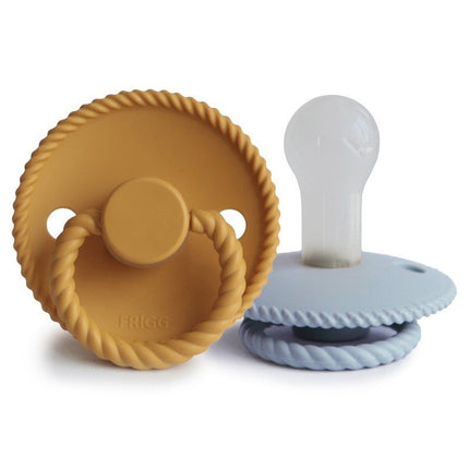 Frigg Speen Maat 2 Rope Honey Gold/Powder Blue Silicone 2 - Pack - Frigg - Babywinkel - 5715239011851