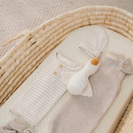 Gebreide slofjes Soft Beige Melee - Babywinkel - 8721122583272