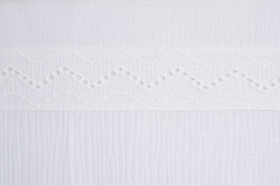 Hoeslaken Calm wit - 40x80 - met broderie - Babywinkel - 8721052103588