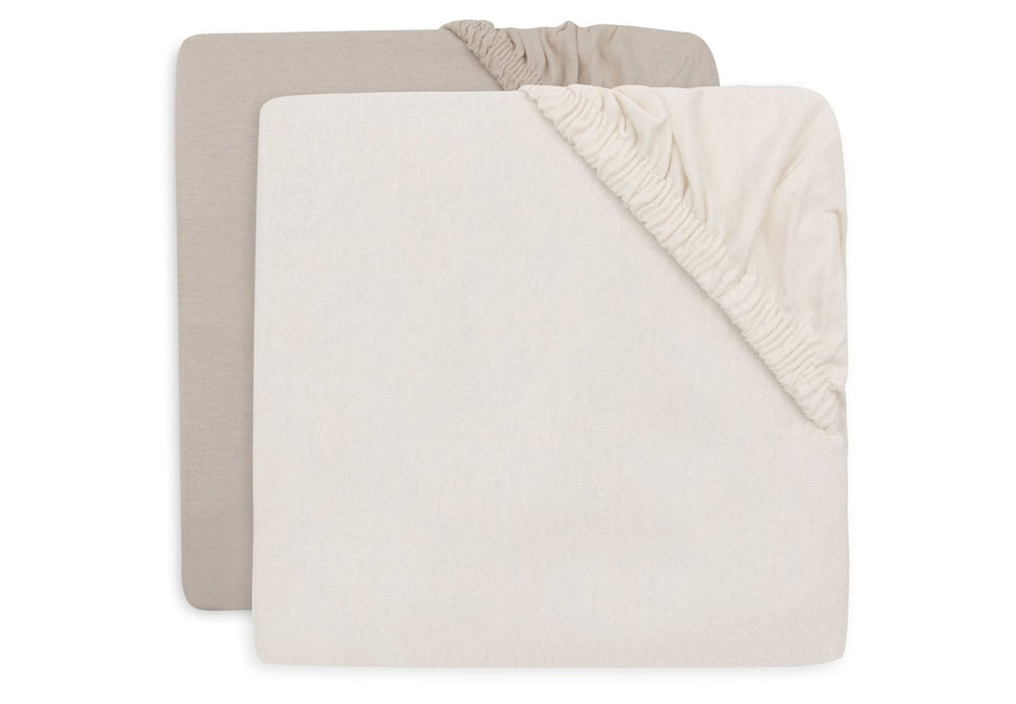 Hoeslaken Jersey 40/50x80/90cm - Oatmeal/Sand - 2 Stuks - Babywinkel - 8717329404014