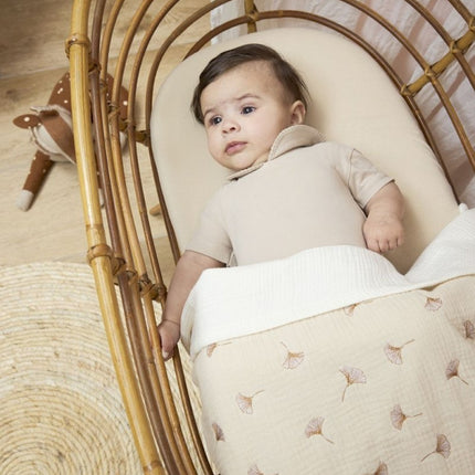 Hoeslaken wieg jersey Uni - soft sand - 40x80/90cm - Babywinkel - 4054703502107