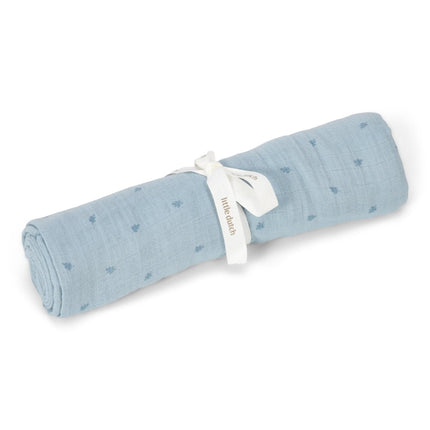 Little Dutch Hydrofiele Doek Pure Denim Blue 120Cm koop je bij Babywinkel