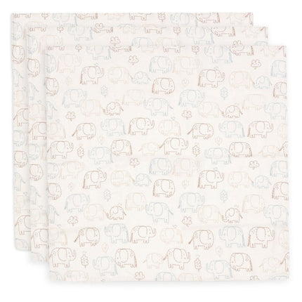Hydrofiele Doek Small 70x70cm - Elephant Tales - 3 Stuks - Babywinkel - 8717329400627