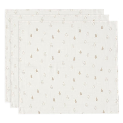 Jollein Hydrofiele Doek 70X70Cm Happy Miffy - Nougat - 3 Stuks koop je bij Babywinkel