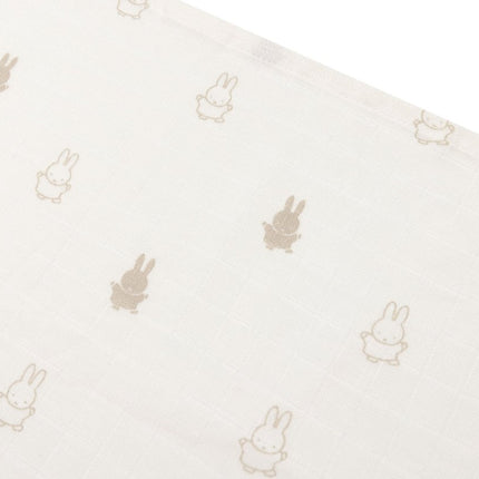 Jollein Hydrofiele Doek 70X70Cm Happy Miffy - Nougat - 3 Stuks koop je bij Babywinkel