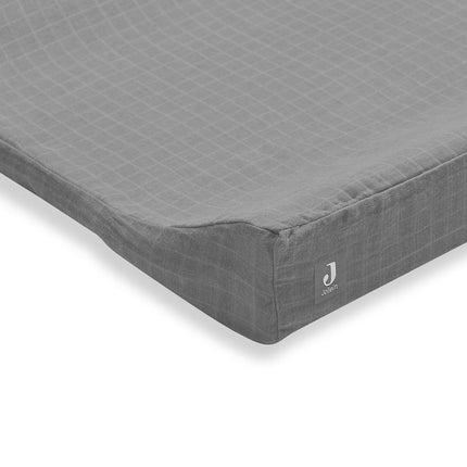 Jollein Aankleedkussenhoes Wrinkled Cotton Storm Grey 50x70cm - Jollein - Babywinkel - 8717329360785