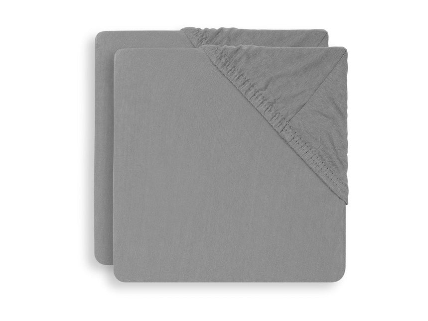 Jollein Hoeslaken Jersey Boxmatras Storm Grey 75x95cm 2st - Jollein - Babywinkel - 8717329360020