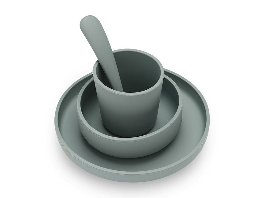 Jollein Kinder Servies Siliconen Ash Green koop je bij Babywinkel