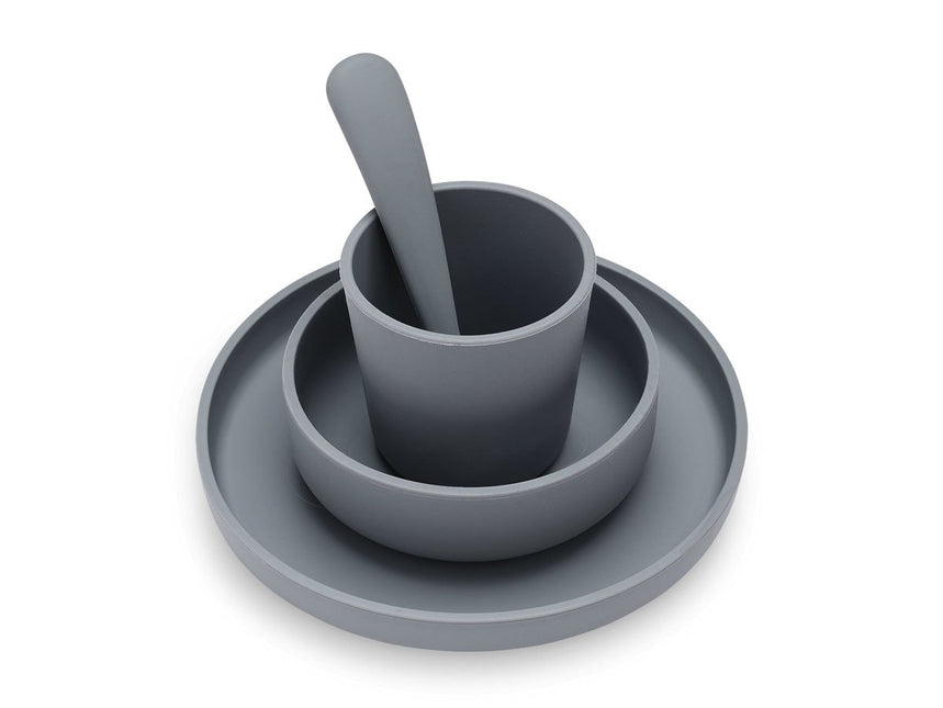 Jollein Kinder Servies Siliconen Storm Grey - Jollein - Babywinkel - 8717329361058