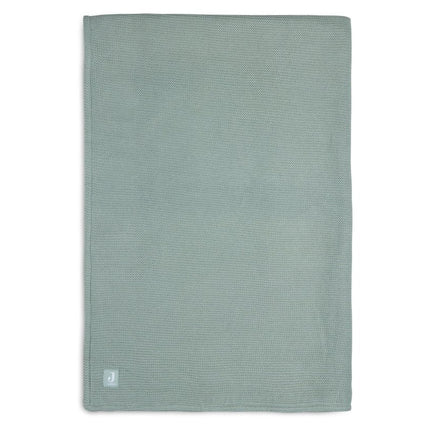 Jollein Ledikantdeken Basic Knit Forest Green/Fleece 100x150cm - Jollein - Babywinkel - 8717329366138