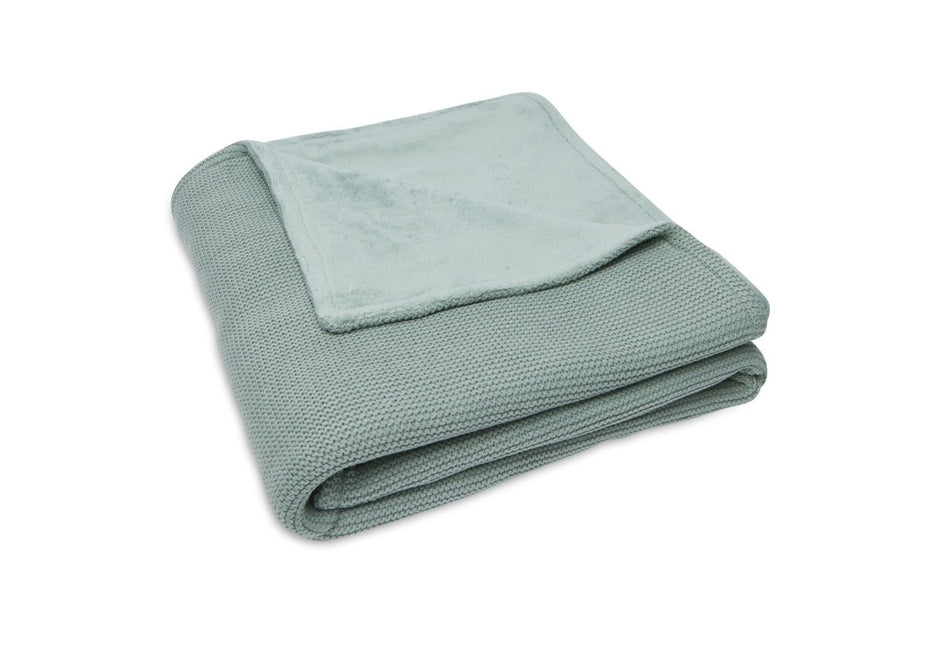 Jollein Ledikantdeken Basic Knit Forest Green/Fleece 100x150cm - Jollein - Babywinkel - 8717329366138