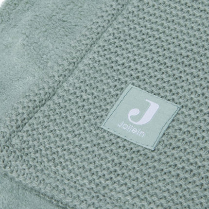 Jollein Ledikantdeken Basic Knit Forest Green/Fleece 100x150cm - Jollein - Babywinkel - 8717329366138