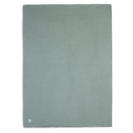 Jollein Ledikantdeken Basic Knit Forest Green/Fleece 100x150cm - Jollein - Babywinkel - 8717329366138