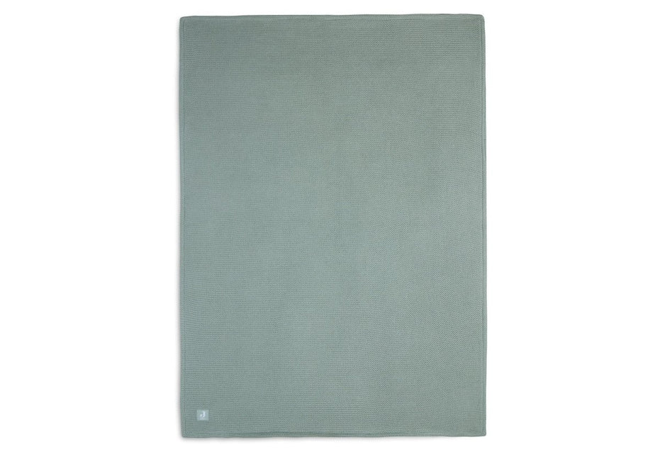 Jollein Ledikantdeken Basic Knit Forest Green/Fleece 100x150cm - Jollein - Babywinkel - 8717329366138