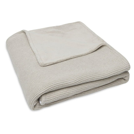 Jollein Ledikantdeken Basic Knit Nougat/Fleece 100x150cm - Jollein - Babywinkel - 8717329366169