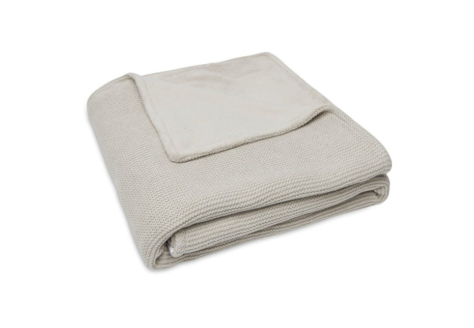 Jollein Ledikantdeken Basic Knit Nougat/Fleece 100x150cm - Jollein - Babywinkel - 8717329366169