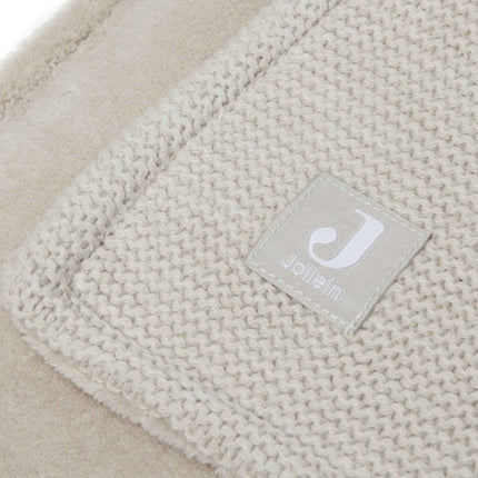 Jollein Ledikantdeken Basic Knit Nougat/Fleece 100x150cm - Jollein - Babywinkel - 8717329366169