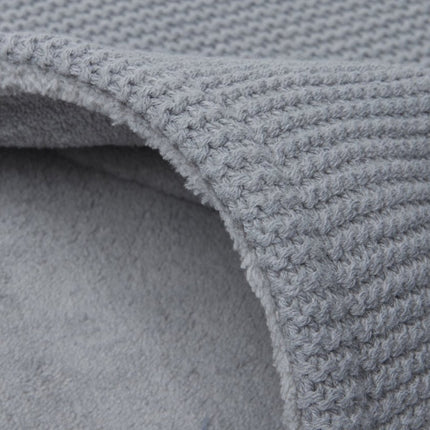 Jollein Ledikantdeken Basic Knit Stone Grey/Fleece 100x150cm - Jollein - Babywinkel - 8717329366145