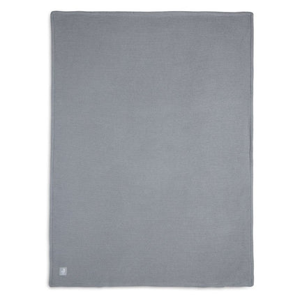 Jollein Ledikantdeken Basic Knit Stone Grey/Fleece 100x150cm - Jollein - Babywinkel - 8717329366145