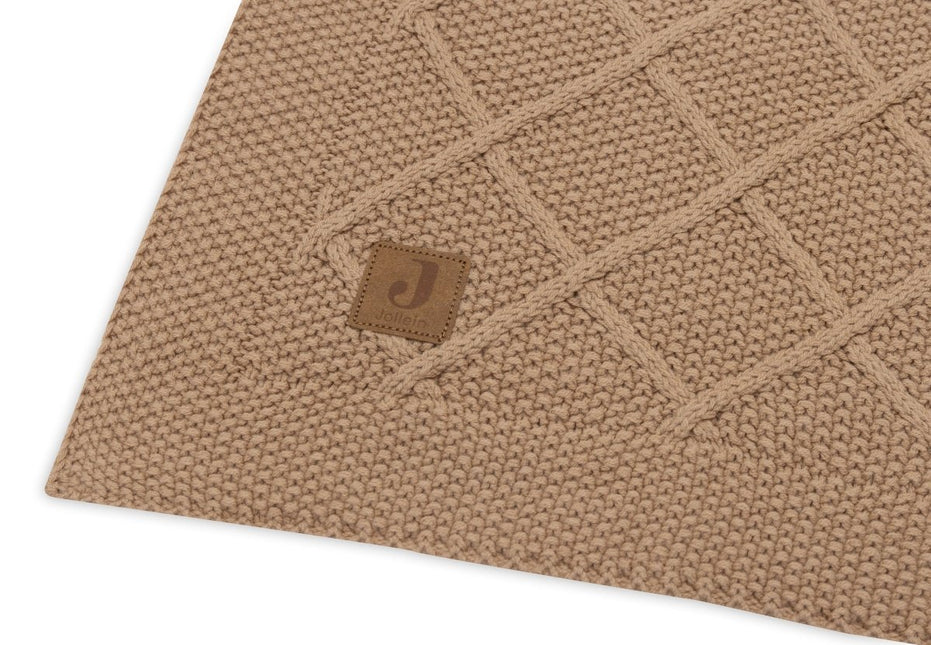 Jollein Ledikantdeken Check Knit Biscuit 100 X 150 Cm - Jollein - Babywinkel - 8717329386709