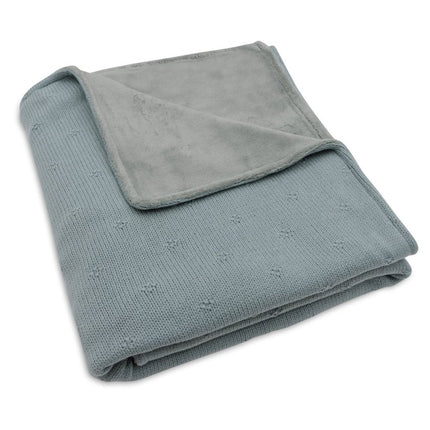 Jollein Ledikantdeken Cosy Knit Sea Green/Velvet 100 X 150 Cm - Jollein - Babywinkel - 8717329386662