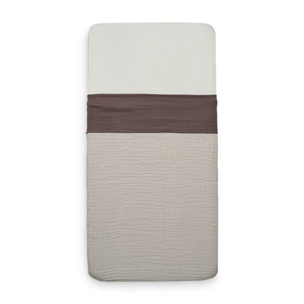 Jollein Ledikantlaken Wrinkled Cotton Chestnut 120x150cm - Jollein - Babywinkel - 8717329364370