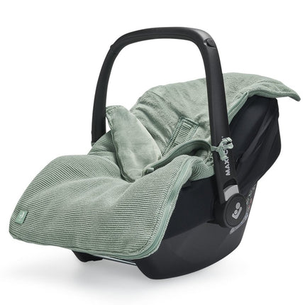 Jollein Voetenzak Autostoel Groep 0+ 3/5 Punts Basic Knit Forest Green - Jollein - Babywinkel - 8717329359970