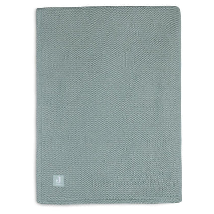 Jollein Wiegdeken Basic Knit Forest Green/Fleece 75x100cm - Jollein - Babywinkel - 8717329366084