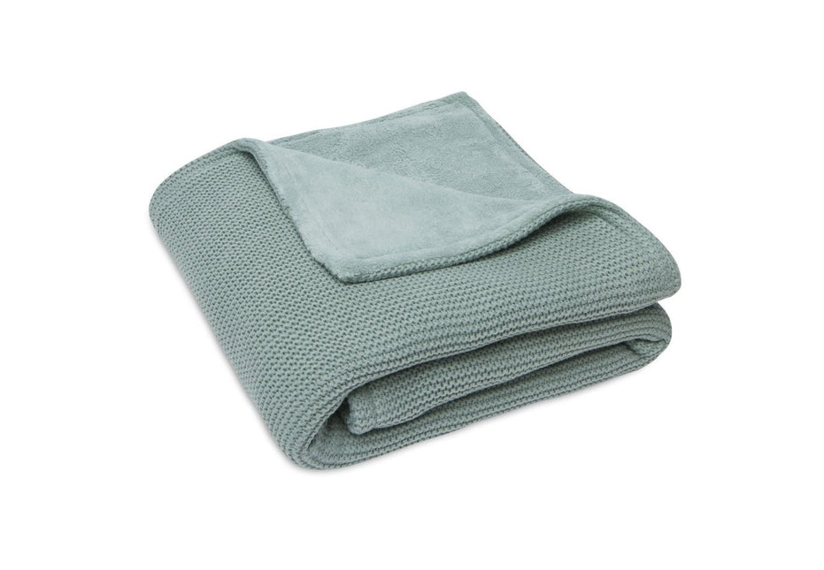 Jollein Wiegdeken Basic Knit Forest Green/Fleece 75x100cm - Jollein - Babywinkel - 8717329366084