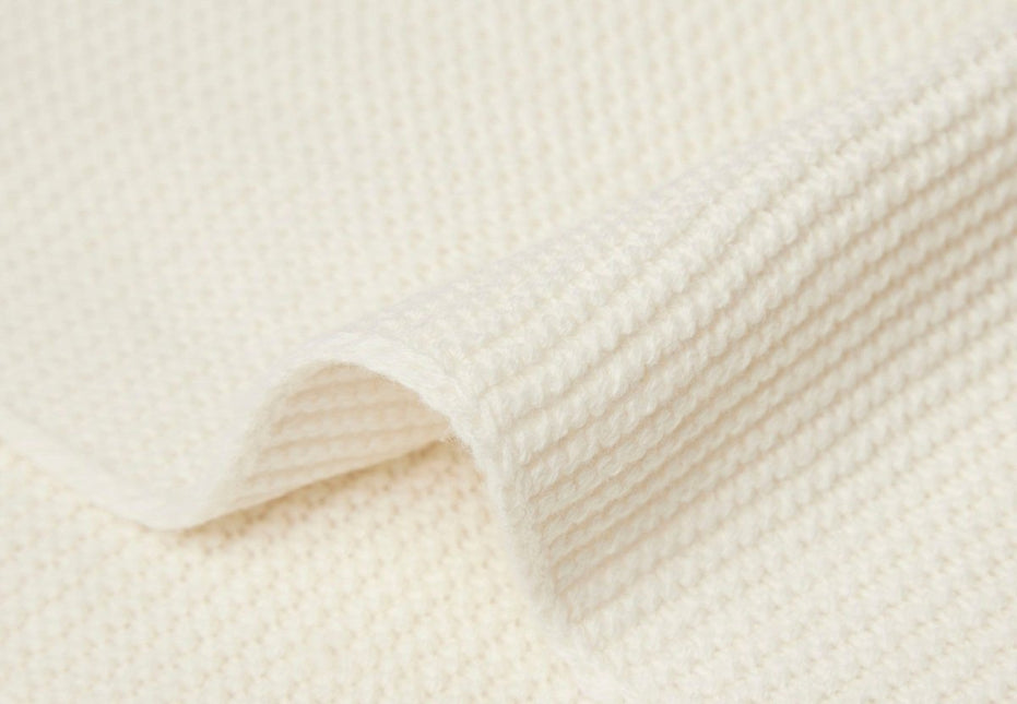 Jollein Wiegdeken Basic Knit Ivory 75x100cm koop je bij Babywinkel