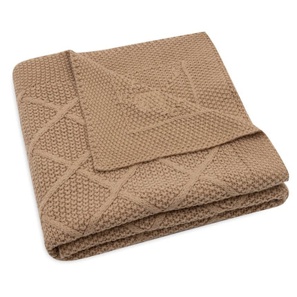 Jollein Wiegdeken Check Knit Biscuit 75 X 100 Cm - Jollein - Babywinkel - 8717329386686